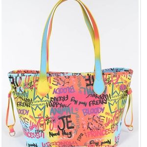 Colorful Graffiti Handbag 18x11